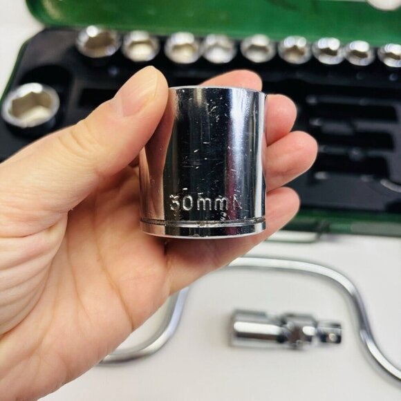 Vintage Rockford 25 piece 1/2 inch drive socket set W/ case Japan - Picture 5 of 12